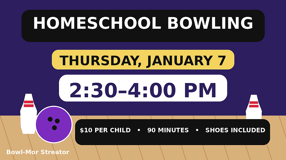 Homeschool Bowling – January 7 – 2:30 PM