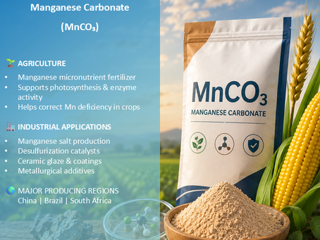 Manganese Carbonate (MnCO₃) Applications Across Agriculture, Catalysts, Ceramics, and Batteries