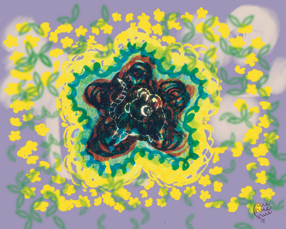 Star Mouse and Yellow Flowers