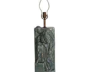 GLAZED GREEN TABLE LAMP $450