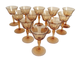 TANGERINE COCKTAIL GLASSES (12) $180