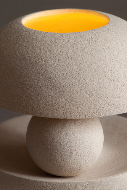 Curveball Lamp unglazed stoneware - Unglazed Stoneware Sybil Layous