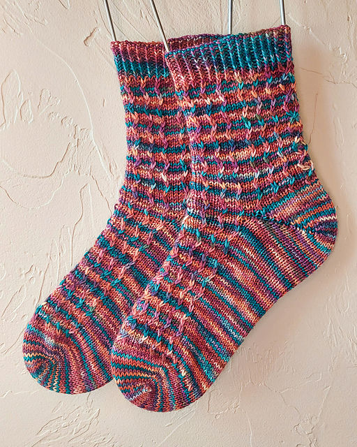 colorful socks with zig zag pattern