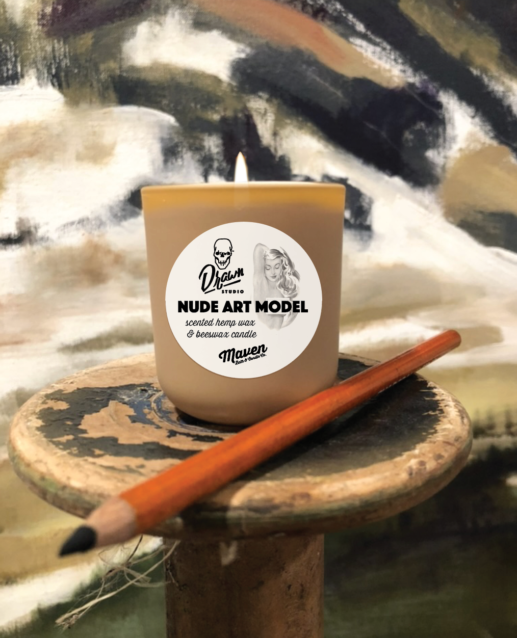 Scented Candle - Nude Art Model