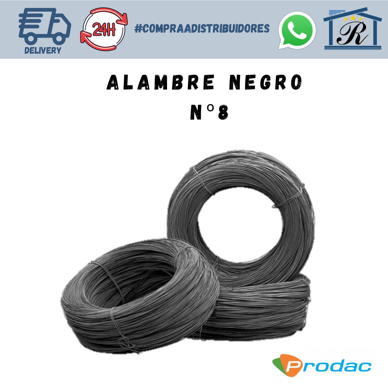 ALAMBRE NEGRO N°8