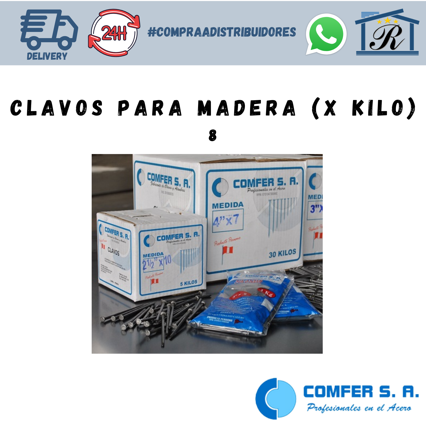 CLAVOS PARA MADERA 8 (X KILO)