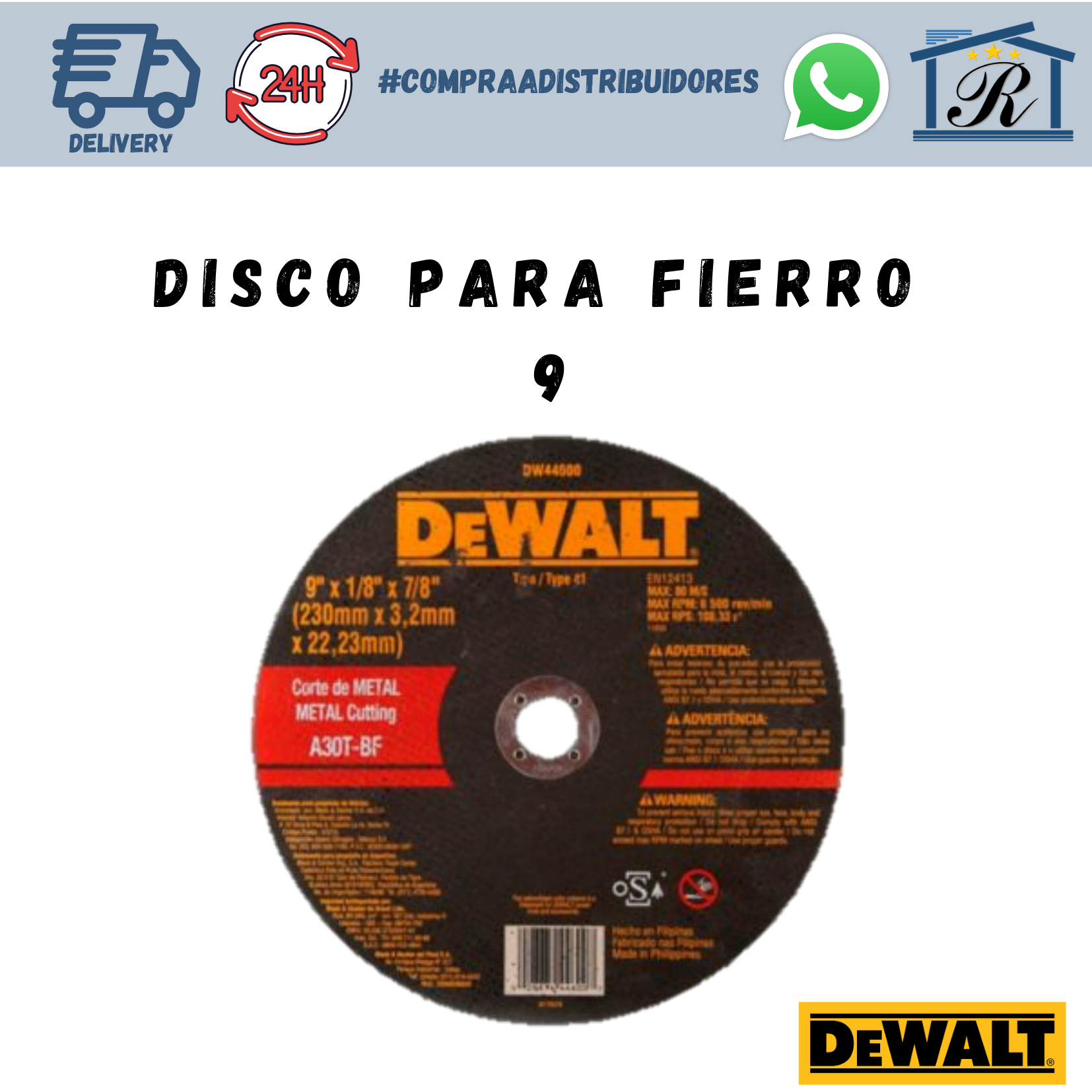 DISCO PARA FIERRO DEWALT 9