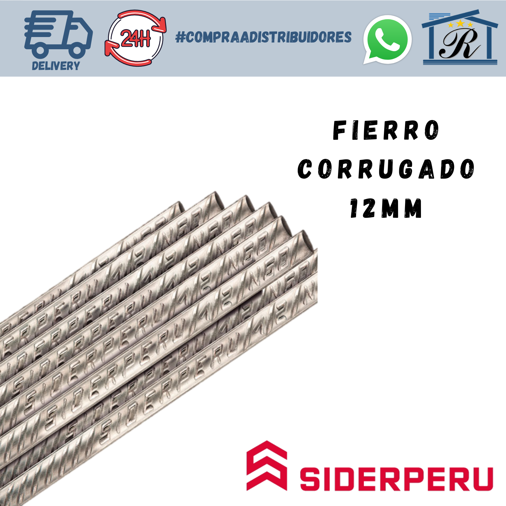 FIERRO CORRUGADO SIDERPERÚ 12MM