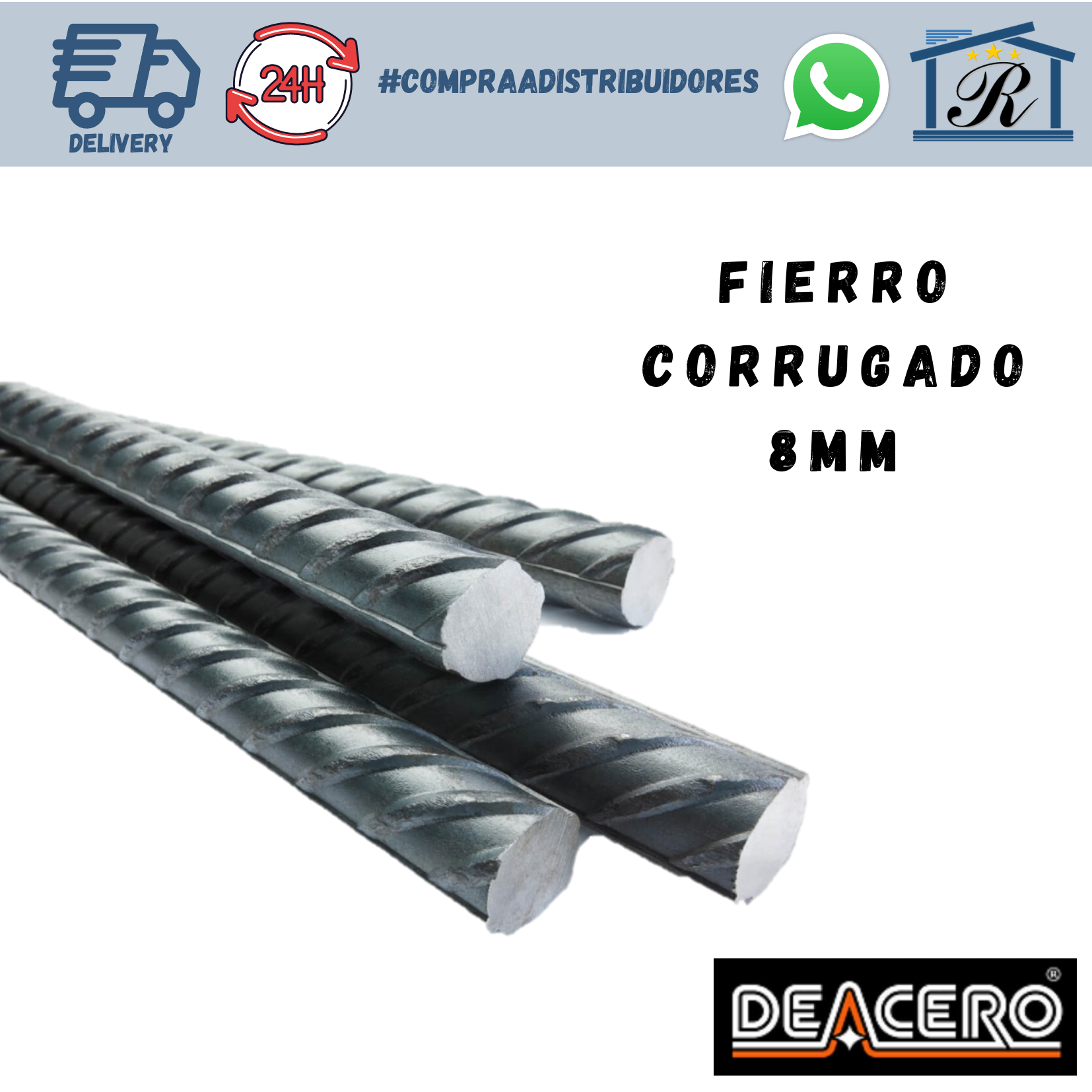 FIERRO CORRUGADO DEACERO 8MM