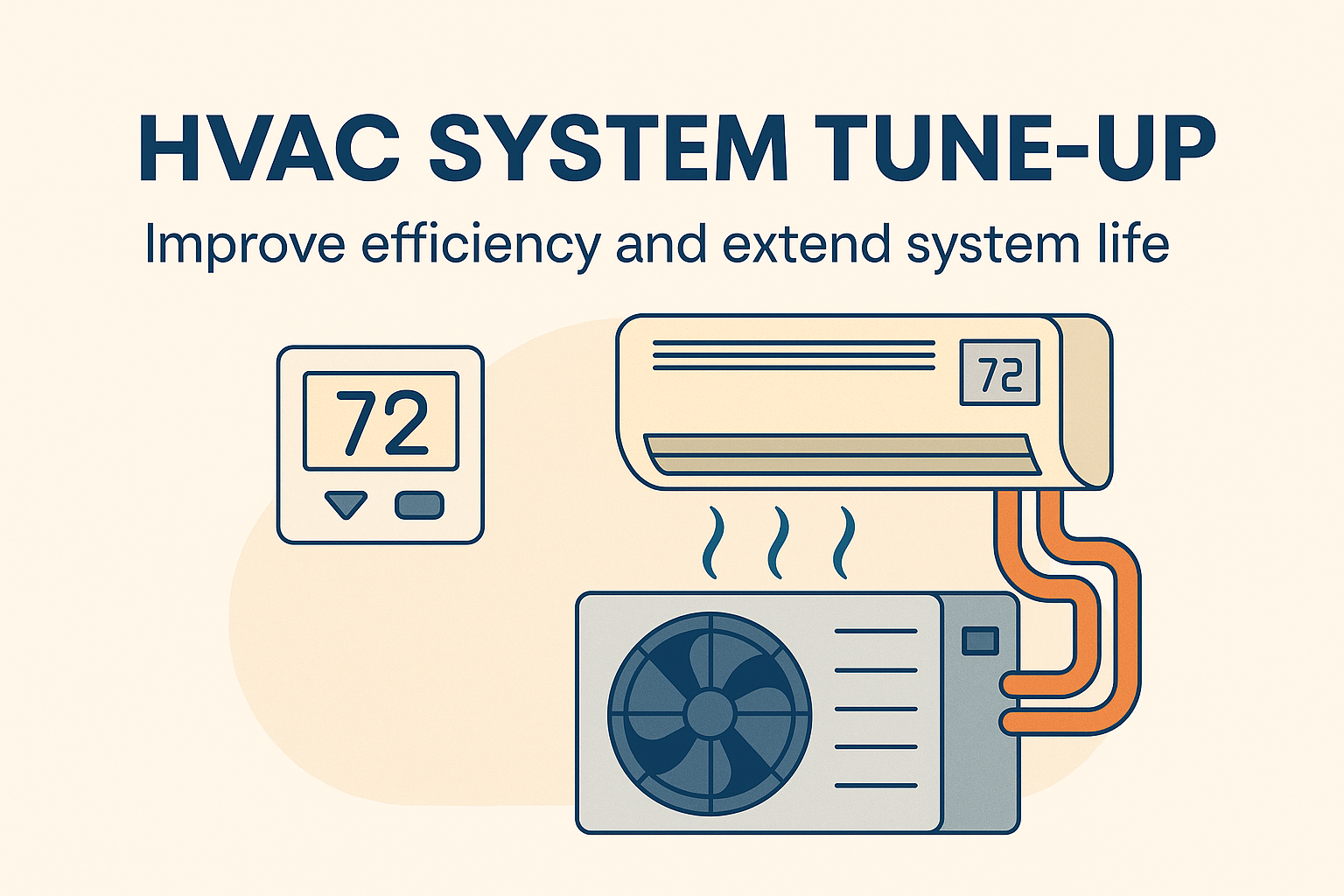 HVAC technician performing a system tune-up for a residential unit in Concord and Charlotte, NC
