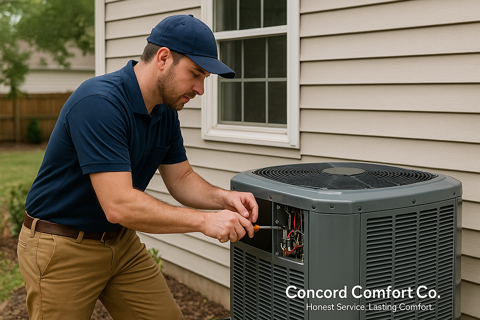 HVAC technician improving energy efficiency at a residential home in Concord, NC