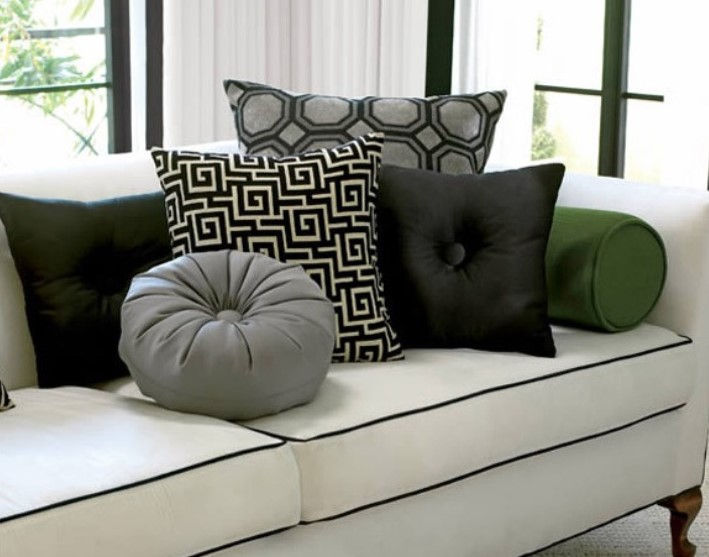 Fluff up your decor with decorative pillows.