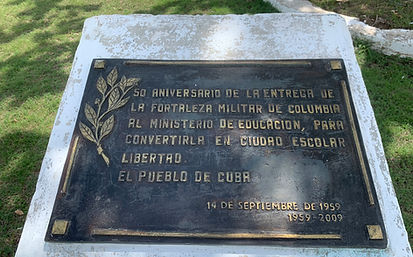 Placa conmemorativa Ciudadela Militar Columbia, La Habana 1959