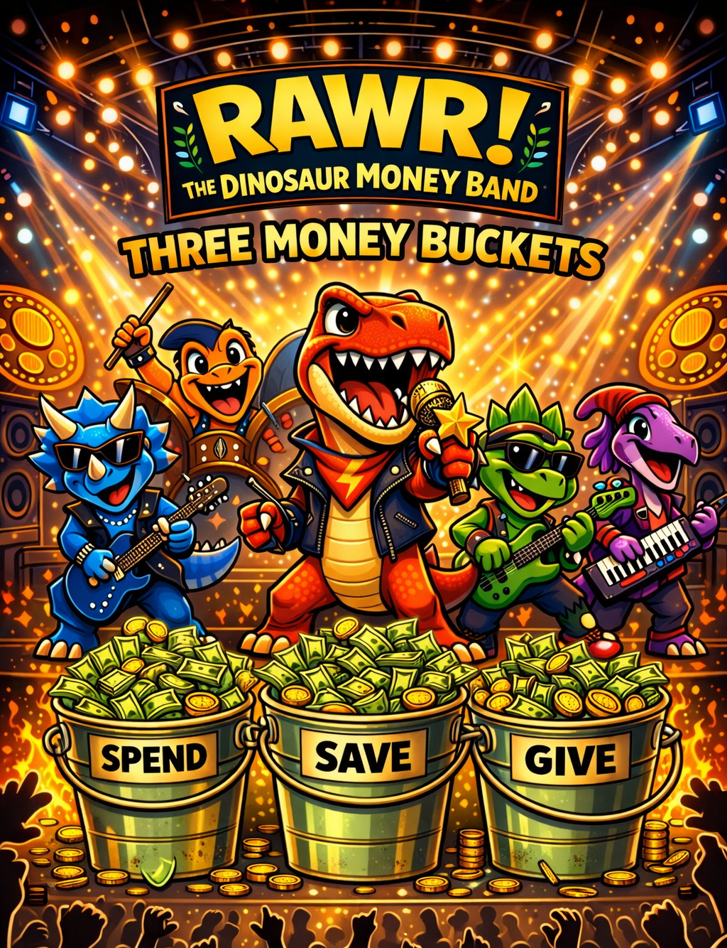 RAWR! - THREE MONEY BUCKETS (Download & Print)