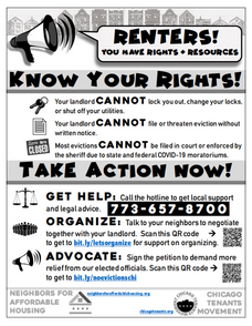 CDC Eviction Moratorium and Chicago Tenants Movement Hotline Goes Live