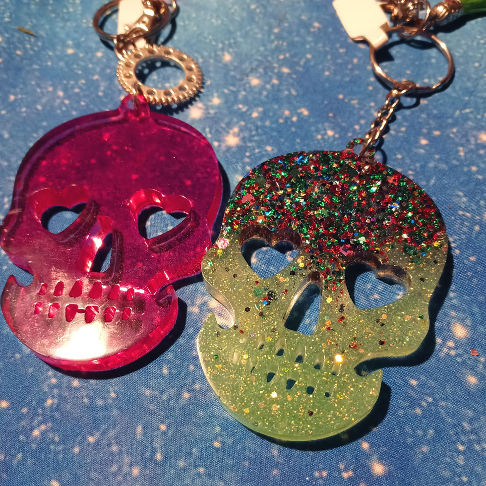 Thumbnail: Keychain: Heart Eyed Skull
