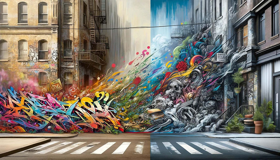 Street Graffiti to Gallery Urban Art Evolution Collage