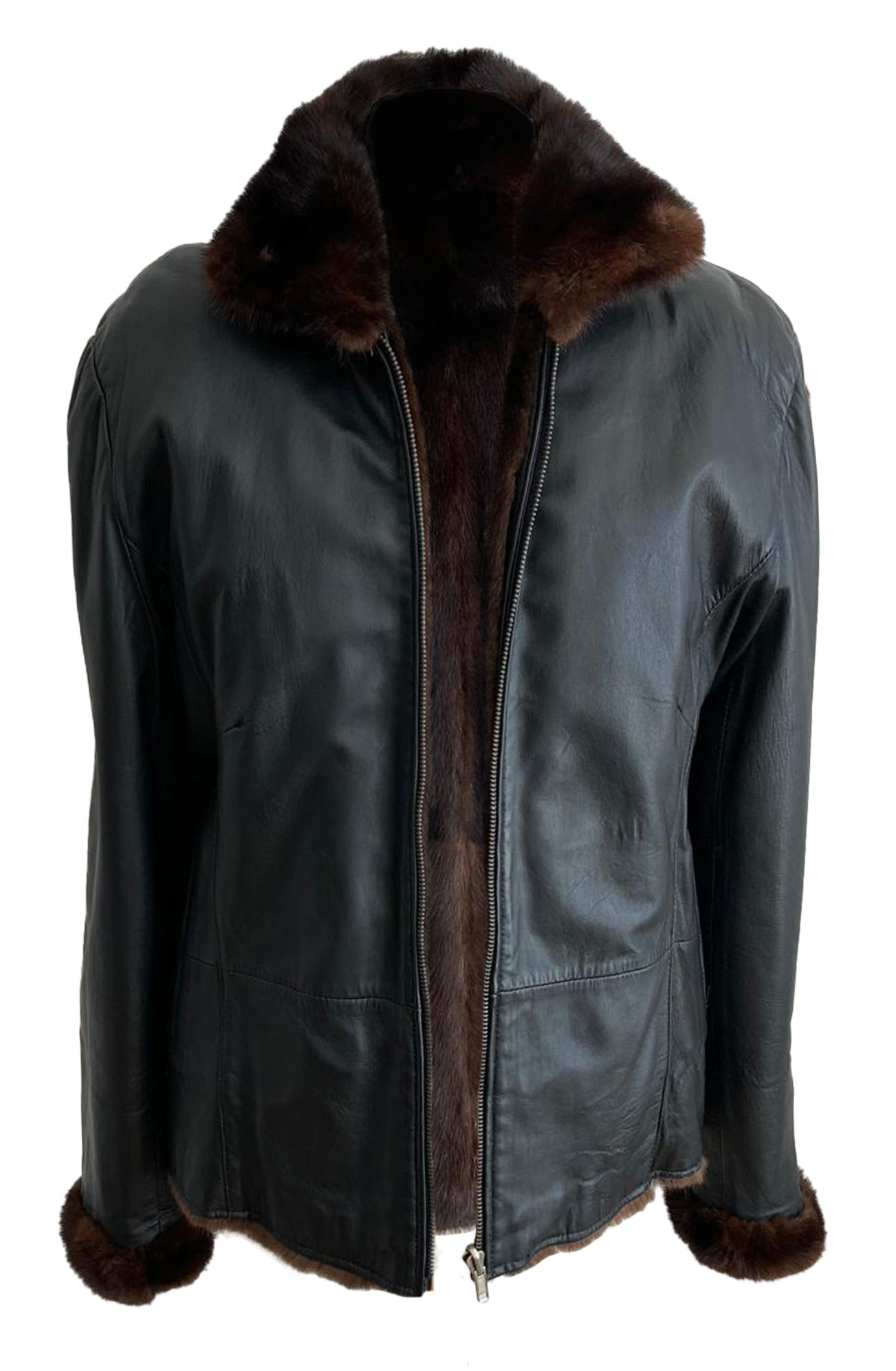 Mink and Leather Reversible
