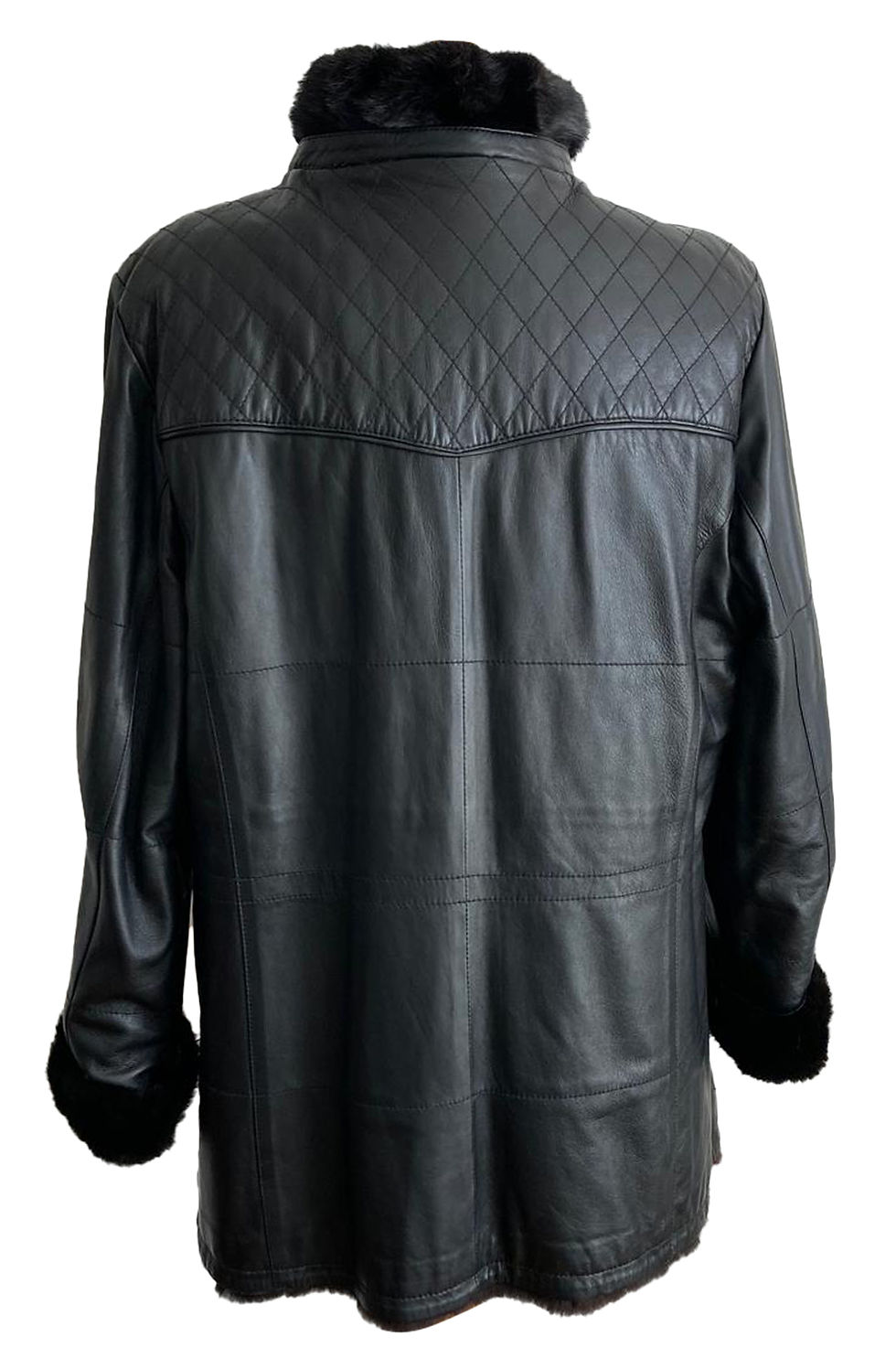 Thumbnail: Black Mink and Leather Reversible