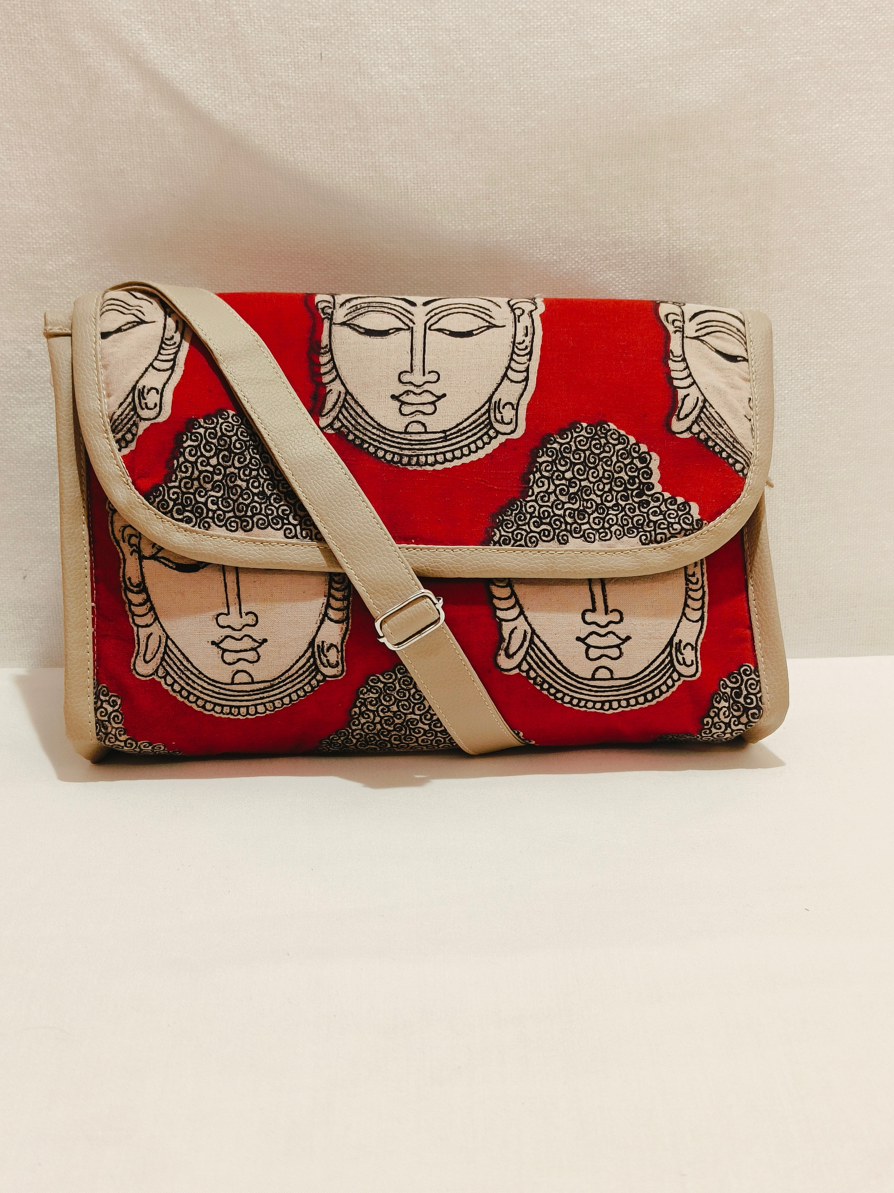 Buddha print flap bag