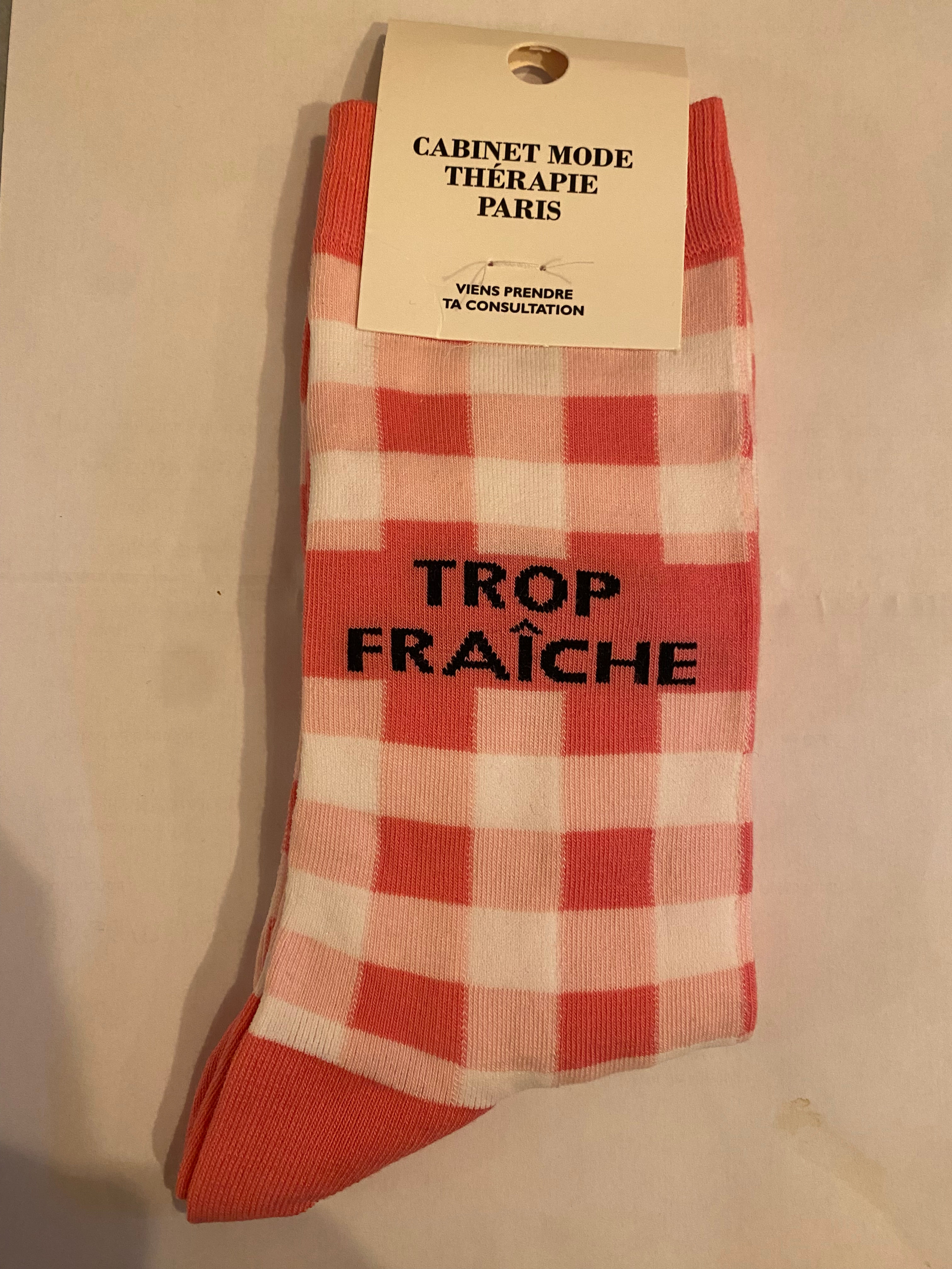    Chaussettes  Trop fraîche vichy rose 