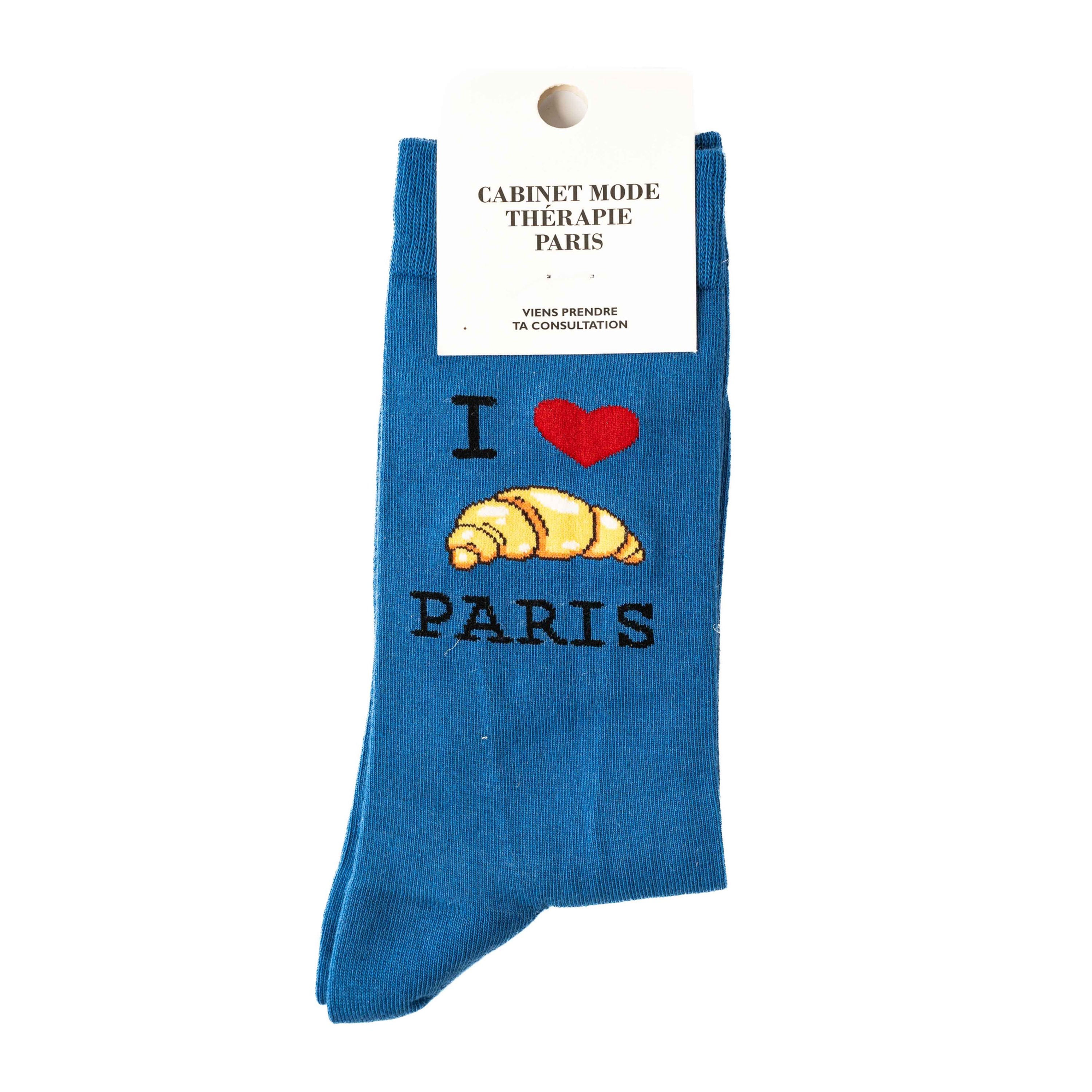 Chaussettes I Love Paris Bleu