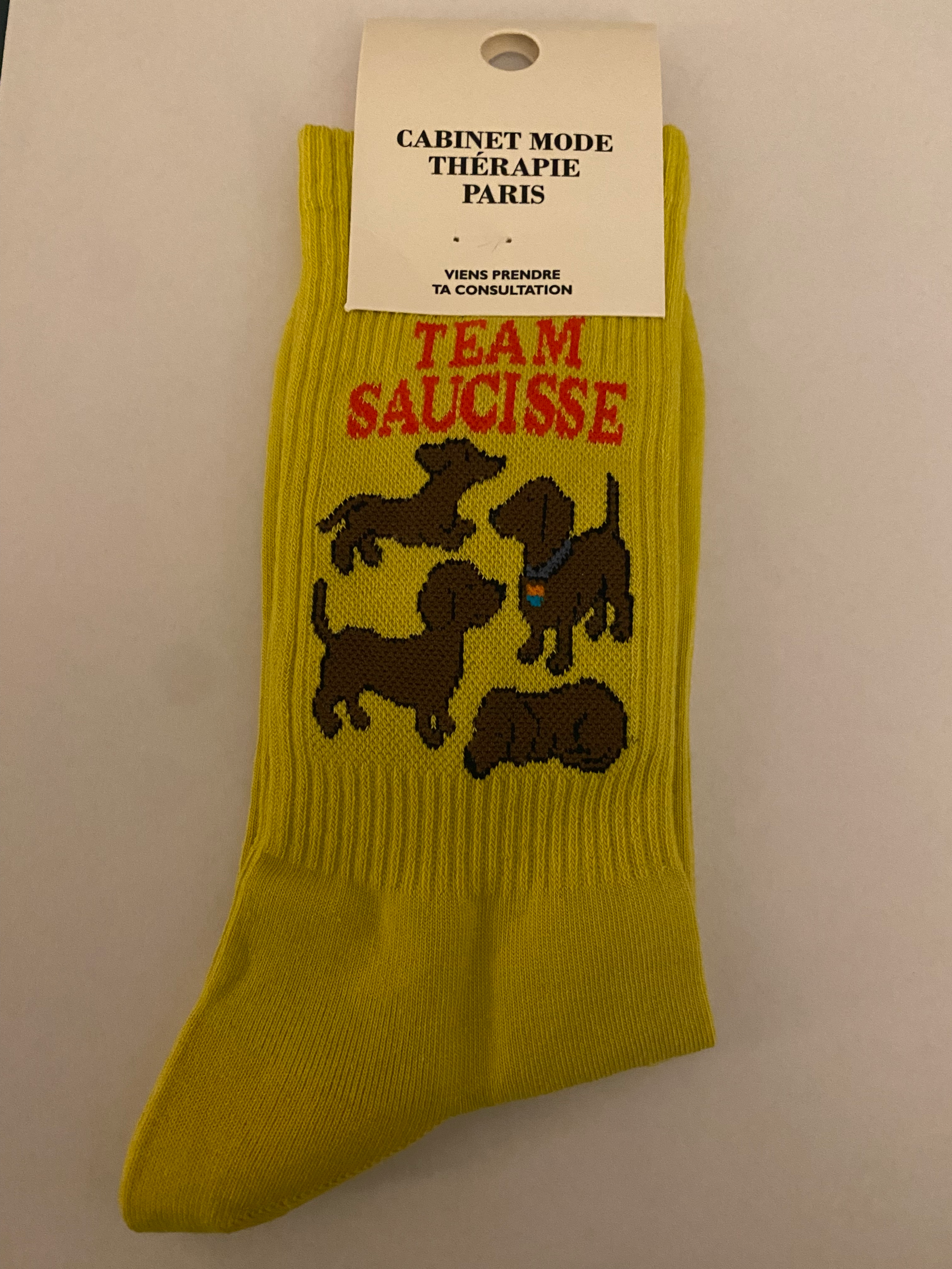  Chaussettes Team saucisse jaune 