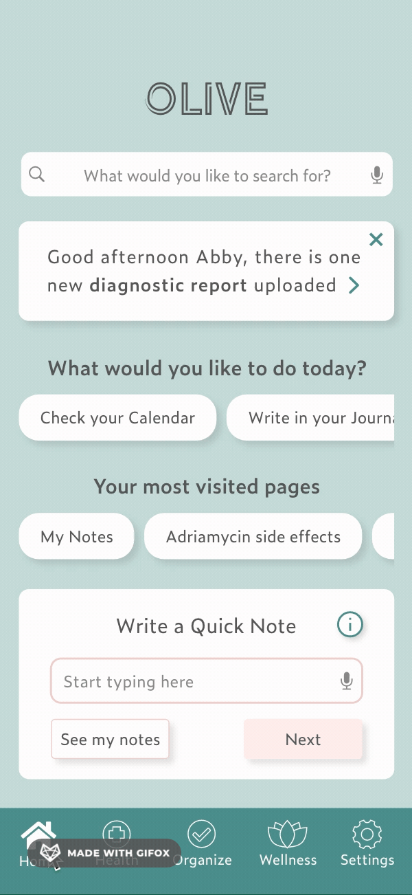 Prototype showing path to add a patient portal