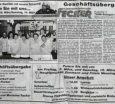 Metzgerei Fecker Pressetext