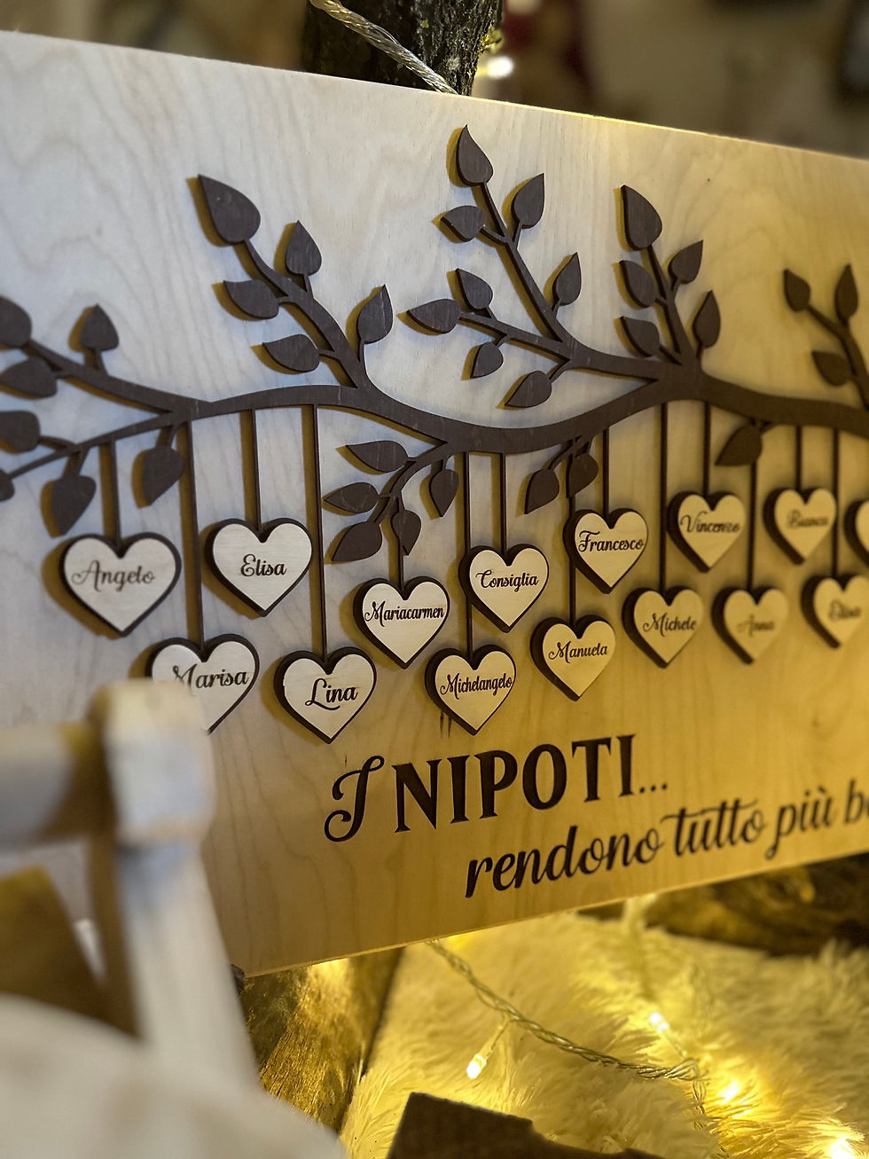 Miniatura: Albero di cuori con nomi, I NIPOTI rendono tutto più bello