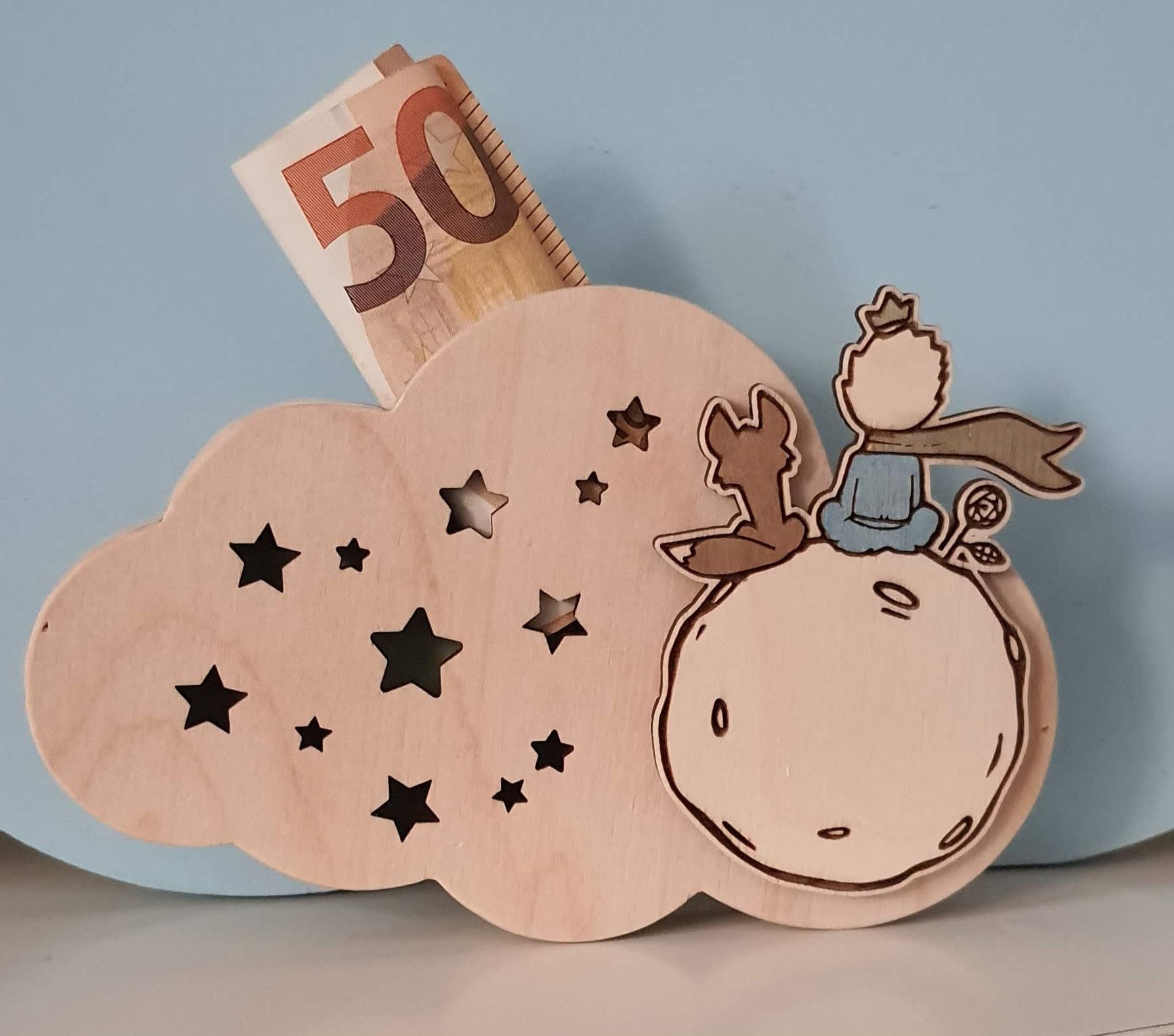 Salvadanaio legno Il Piccolo Principe, 50 euro