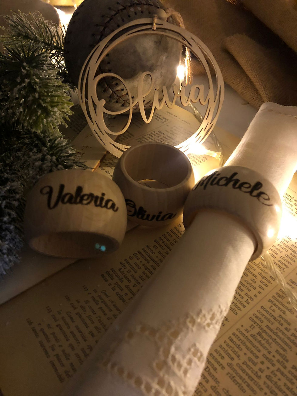 Miniatura: segnaposto in legno incisi: Valeria, Musa, Michela