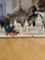 Calendario dell'Avvento in legno: paesino natalizio