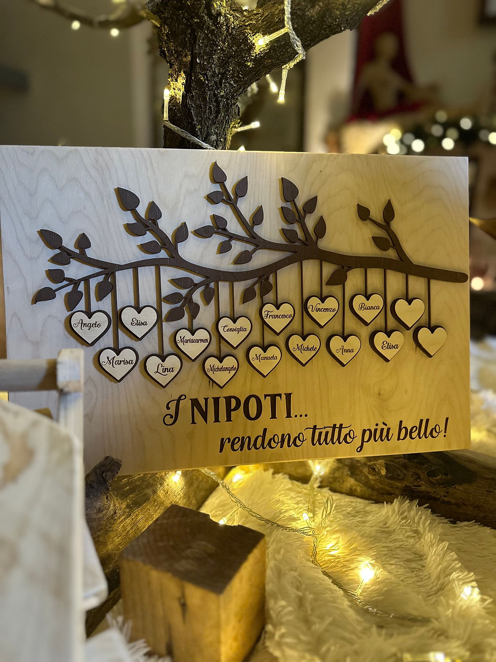 Miniatura: Albero di famiglia con cuori: I NIPOTI rendono tutto più bello!