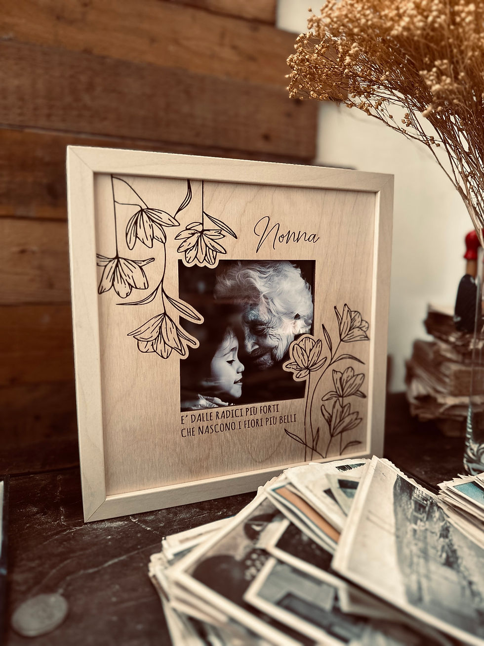 Miniatura: Portafoto in legno personalizzato per nonni