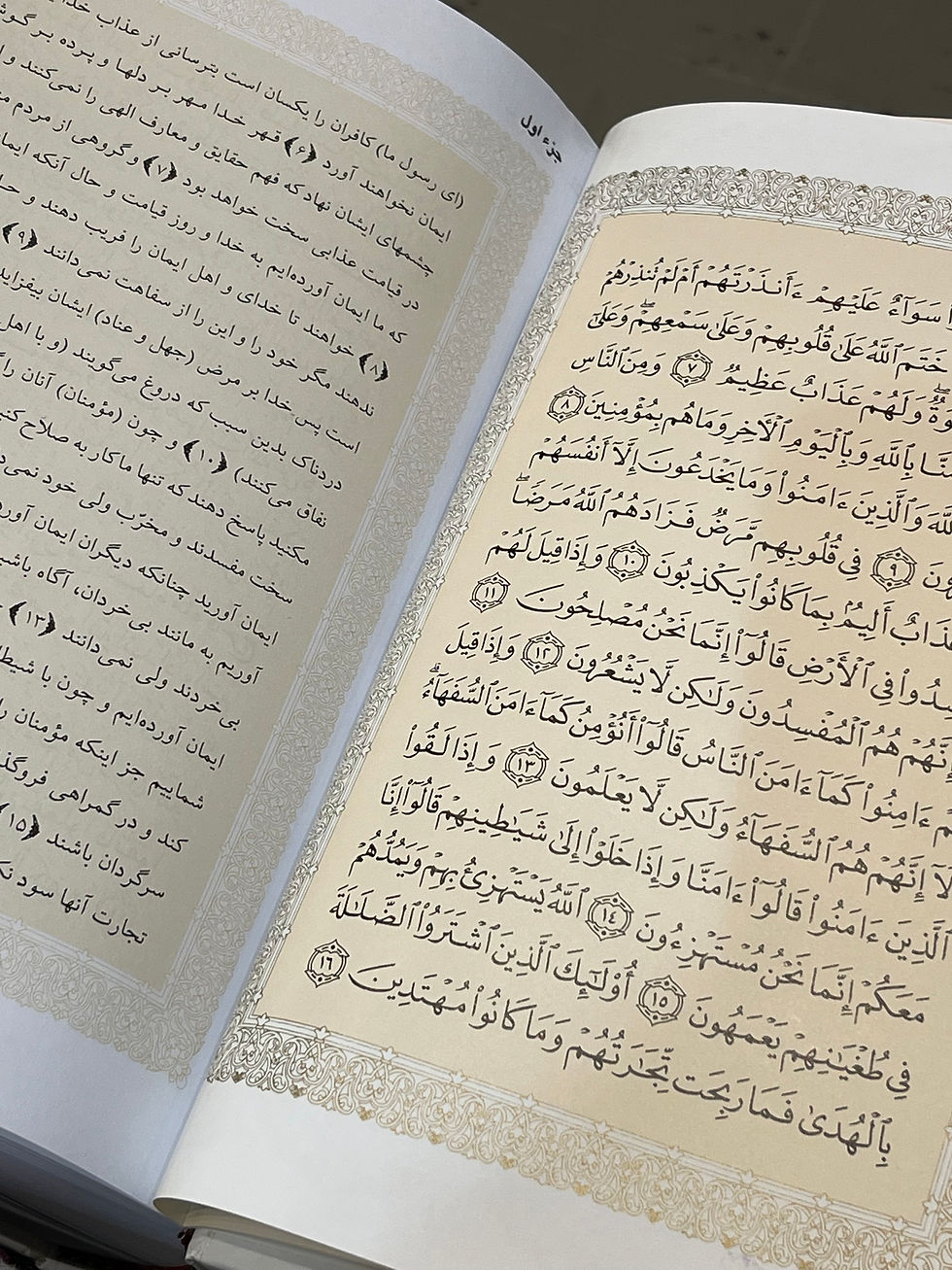 Miniature : Le Coran en persan et arabe