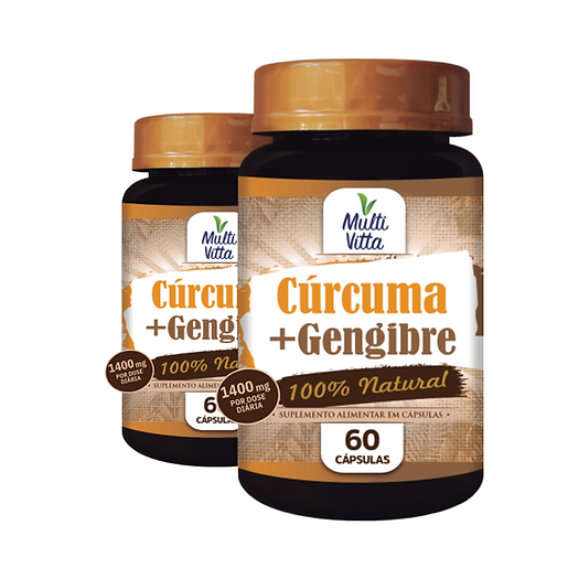 Kit 2 und de Cúrcuma+ Gengibre 60 caps - Multivitta