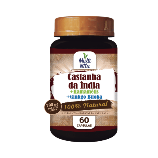 Miniatura: Castanha da Índia + Hamamelis + Ginkgo Biloba  60 caps - Multivitta