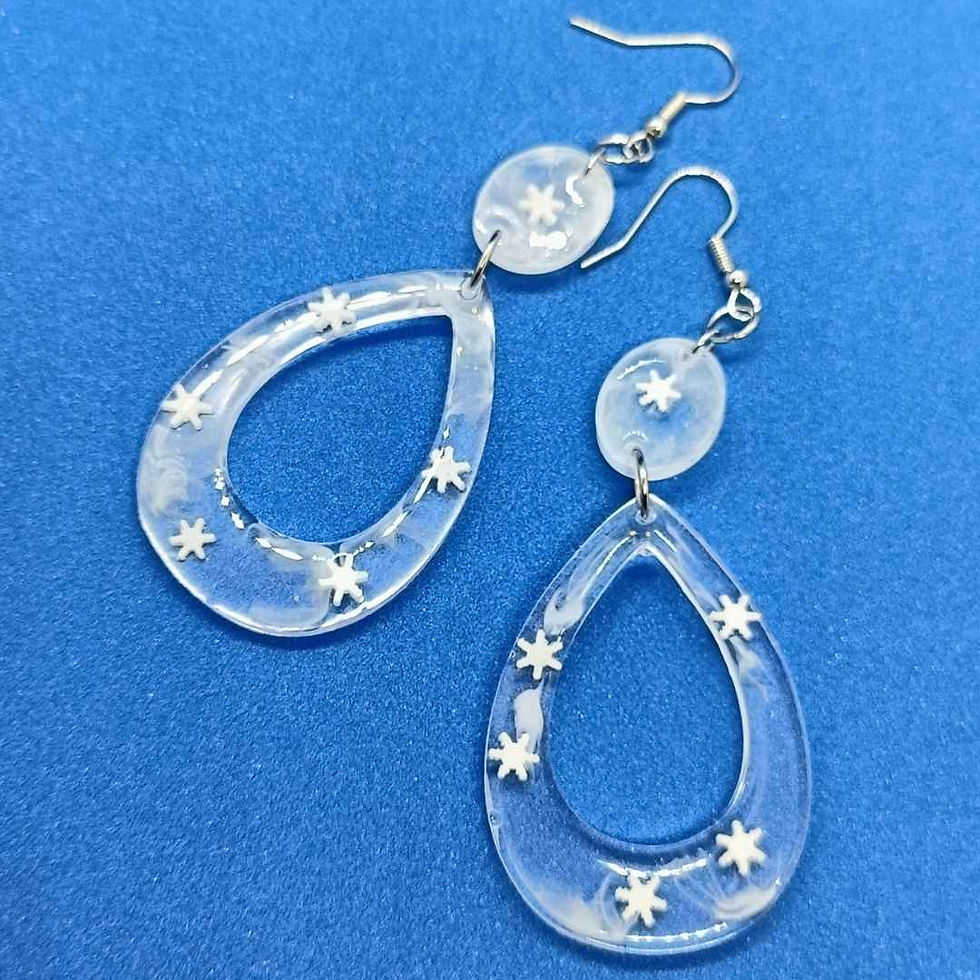 Miniatura: Pendientes con forma de gota, hechos de resina