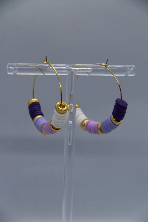 Miniatura: Pendientes heishi multicolor