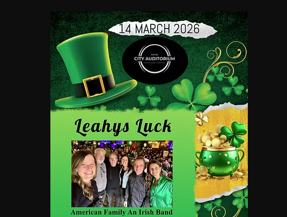Leahy's Luck at the City Auditorium 7 pm