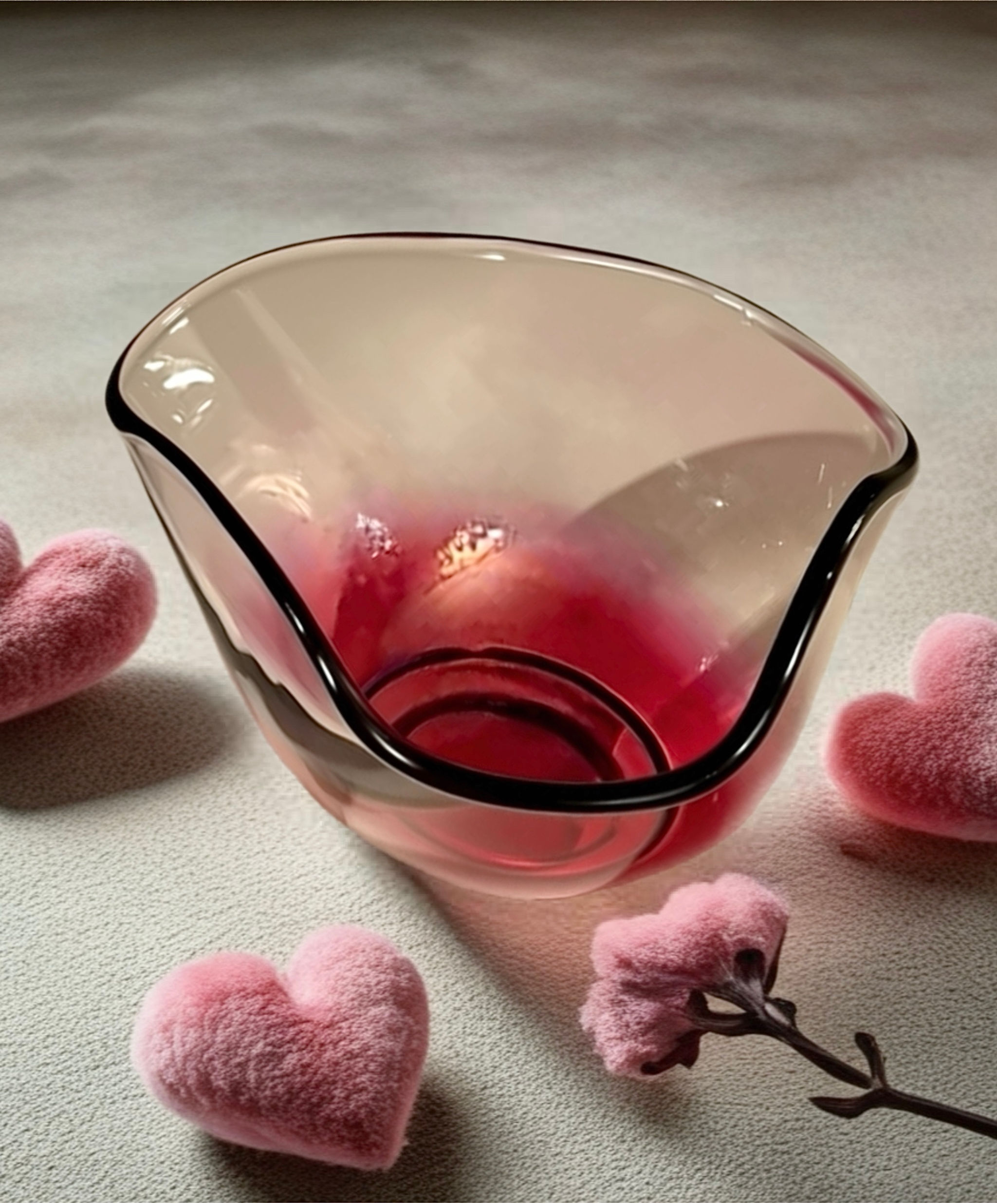 Vintage Cranberry Glass 4” Dish