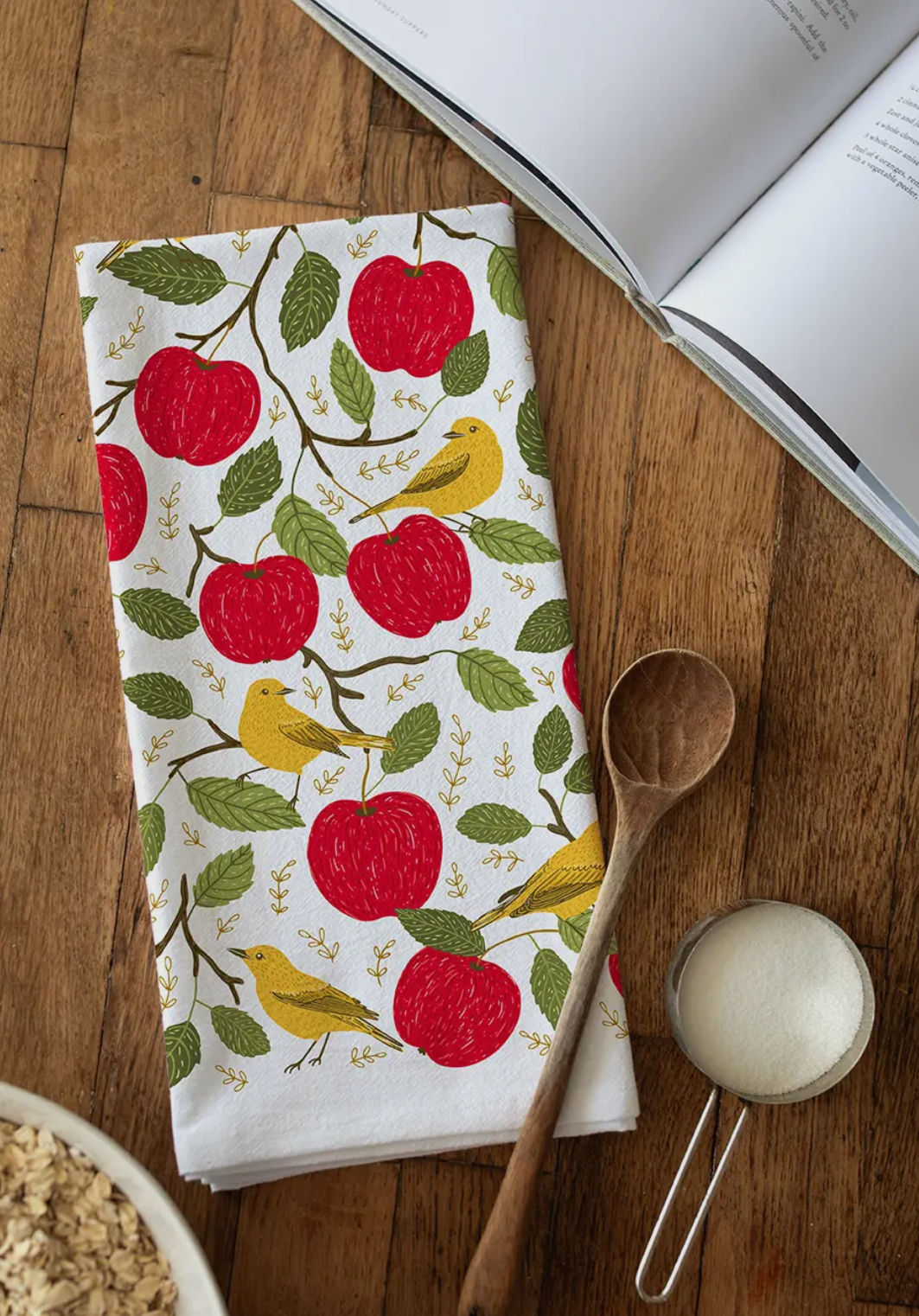 27 x 27 inch Flour Sack Kitchen Tea Towel - Apple Harvest