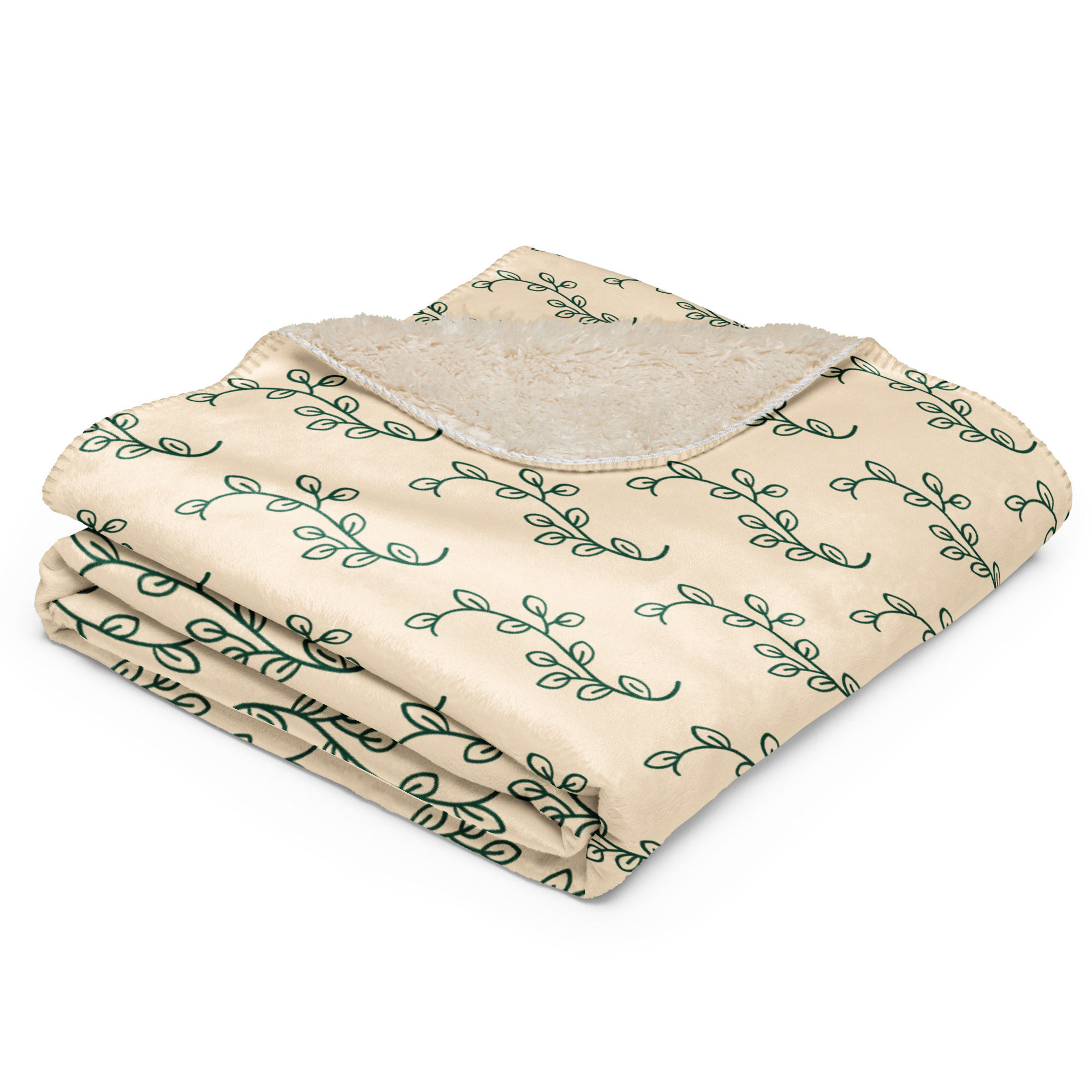 60 x 80 inch Large Sherpa blanket - Vines