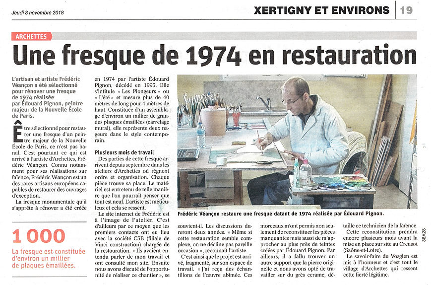 Quotidien Vosges Matin, 8 nov. 2018