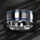 Thumbnail: Men's 8MM Chunky Blue Slot Stainless Steel Ring