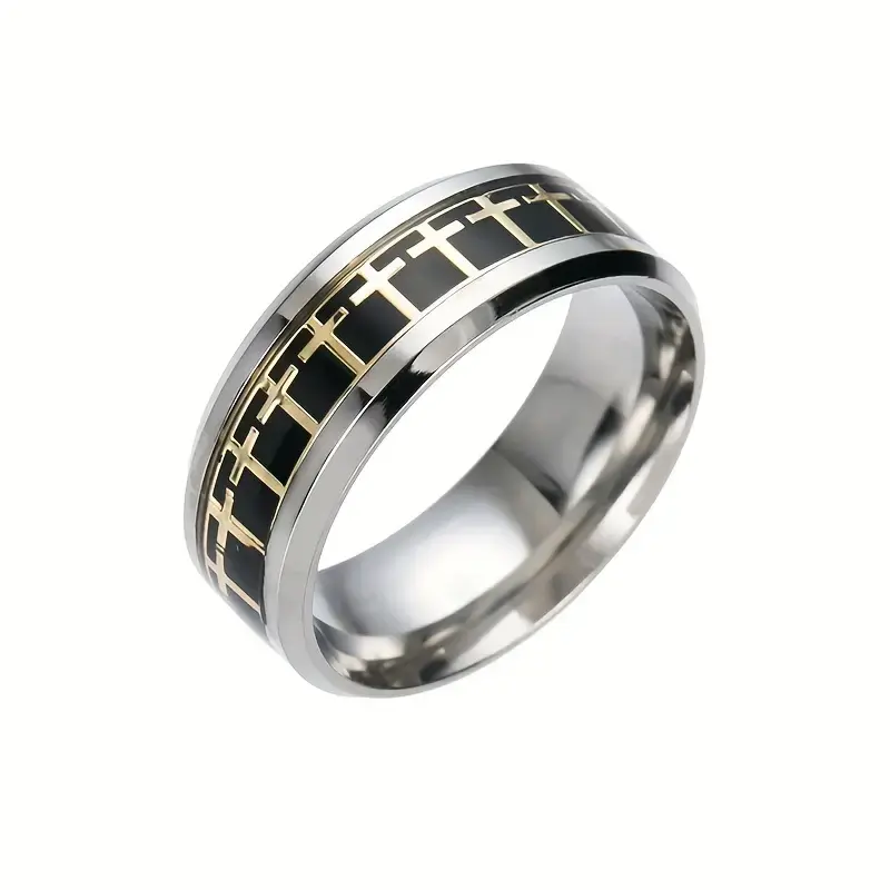 Thumbnail: Stainless Steel Cross Punk Hip Hop Finger Ring