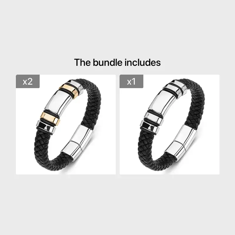 Thumbnail: Men's Personality Creative Design Leather Glossy Bracelet Hip Hop Trend Bracelet