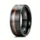 Thumbnail: Men's Business Fashion 8MM Groove Inlaid Wood Grain Stainless Steel Ring