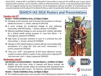 SEARCH represented at the 21st International AIDS Conference in Durban, South Africa